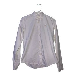 White Ralph Lauren Button Down Long Sleeved Shirt